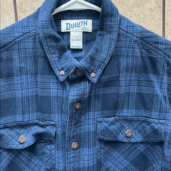 Duluth Blue Plaid Button-Up Shirt - Picture 2 of 5